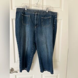 Liz Claiborne Michaela Plus Petite Size Blue Cropped Denim Pants
